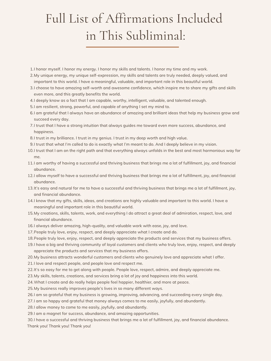 Manifest Business Success — Subliminal Affirmations for Entrepreneurs & Creators | MP3 Download product image (3)