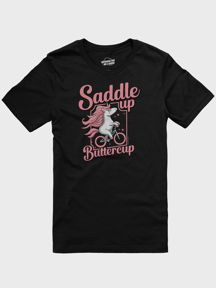 Sassy Unicorn & Saddle Up Buttercup; Funny Cycling T-Shirt – Cute Pink Retro Graphic Tee for Women, Teens & Girls product image (4)