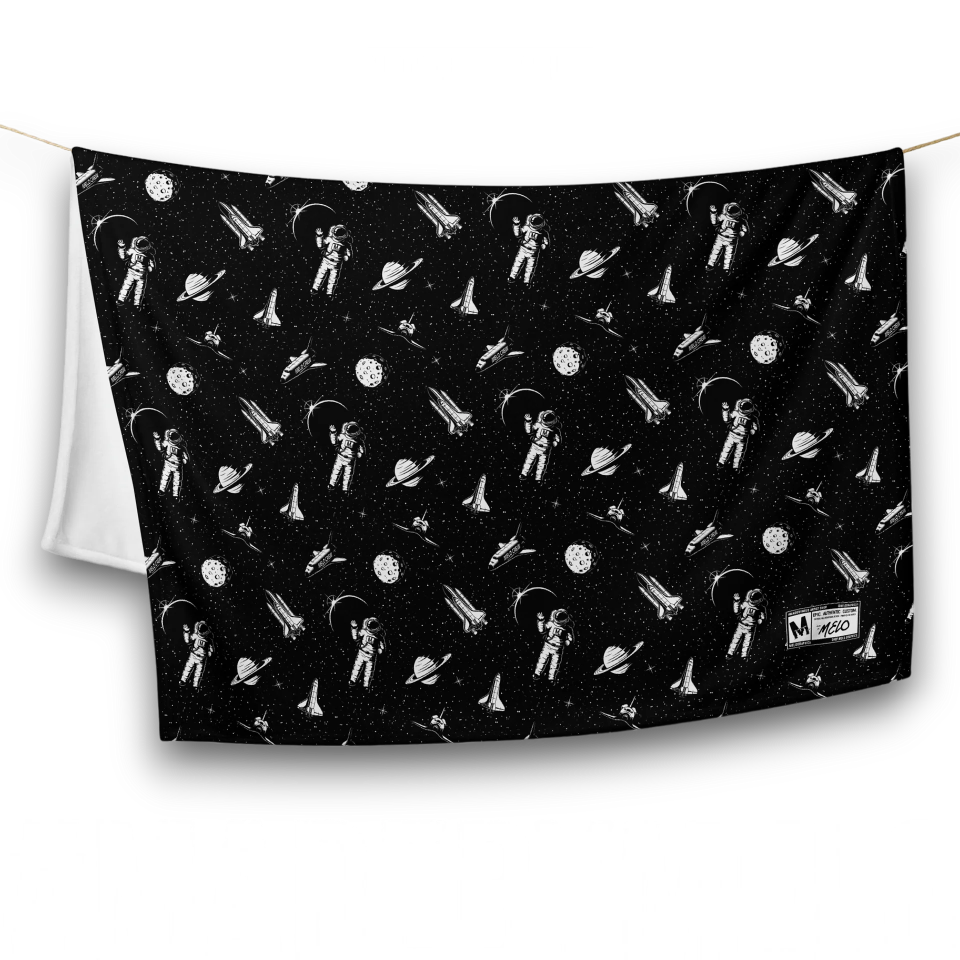 Spaced Out B&W - Blanket | #MadeByMELO product image (6)