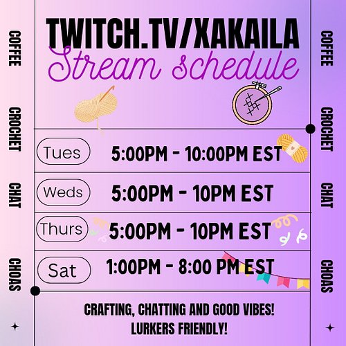 I'm going to try to actually post more often. Not just my weekly schedule either. I'm thinking works in progress, finishes, b...