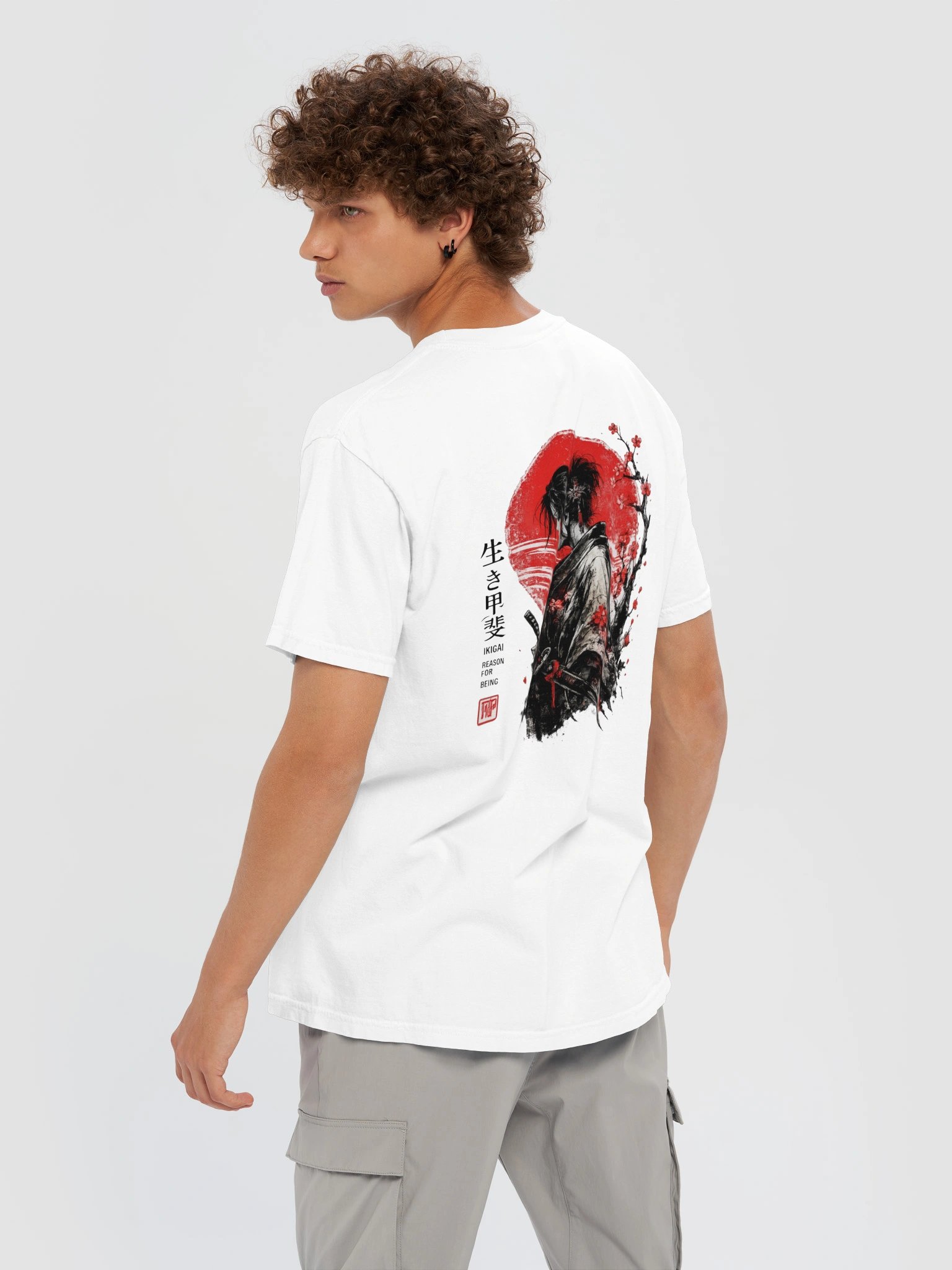Samurai Sunset Tee — Japanese Kanji Warrior Graphic T-shirt product image (3)