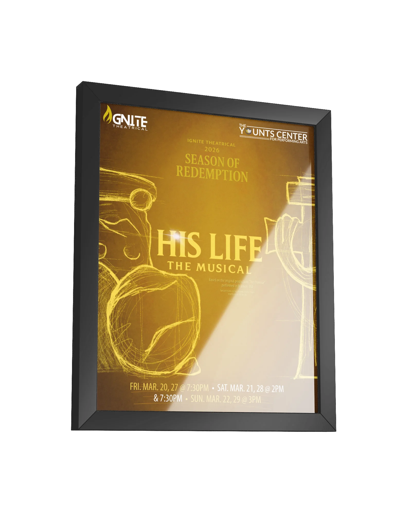 “His Life: the Musical” (2026) Framed Art Poster – Original Artwork by Nessa St. Clair product image (3)