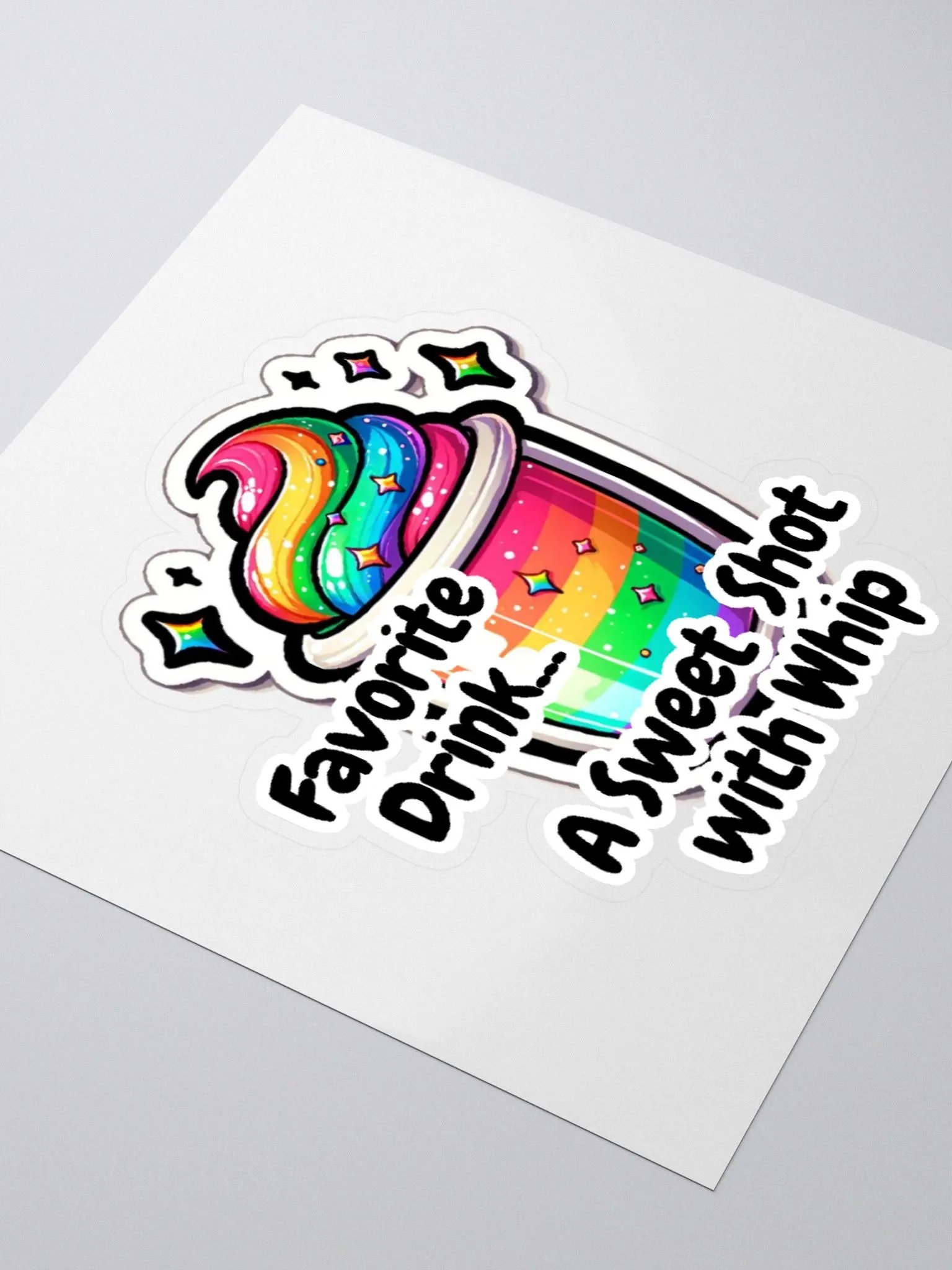 Innuendo Stickers-Favorite Drink-Rainbow Style-Adorable Drink Sticker product image (4)