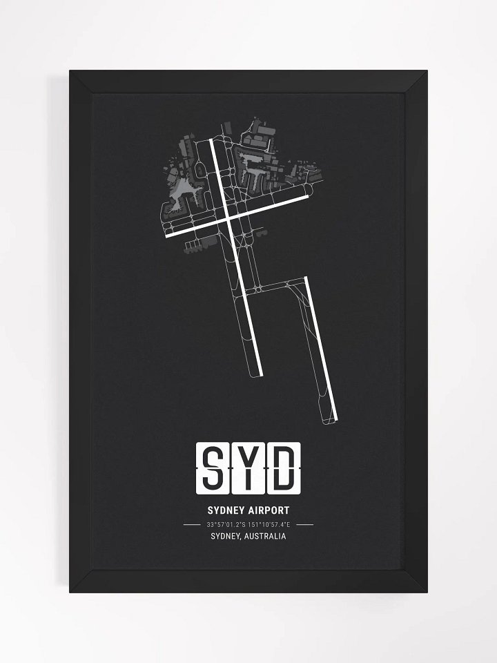Framed Airport SYD Premium Map On Matt Paper product image (1)
