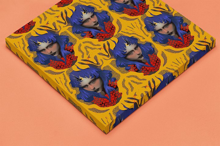Something Strange, Charming and Blue Square Canvas Print product image (2)