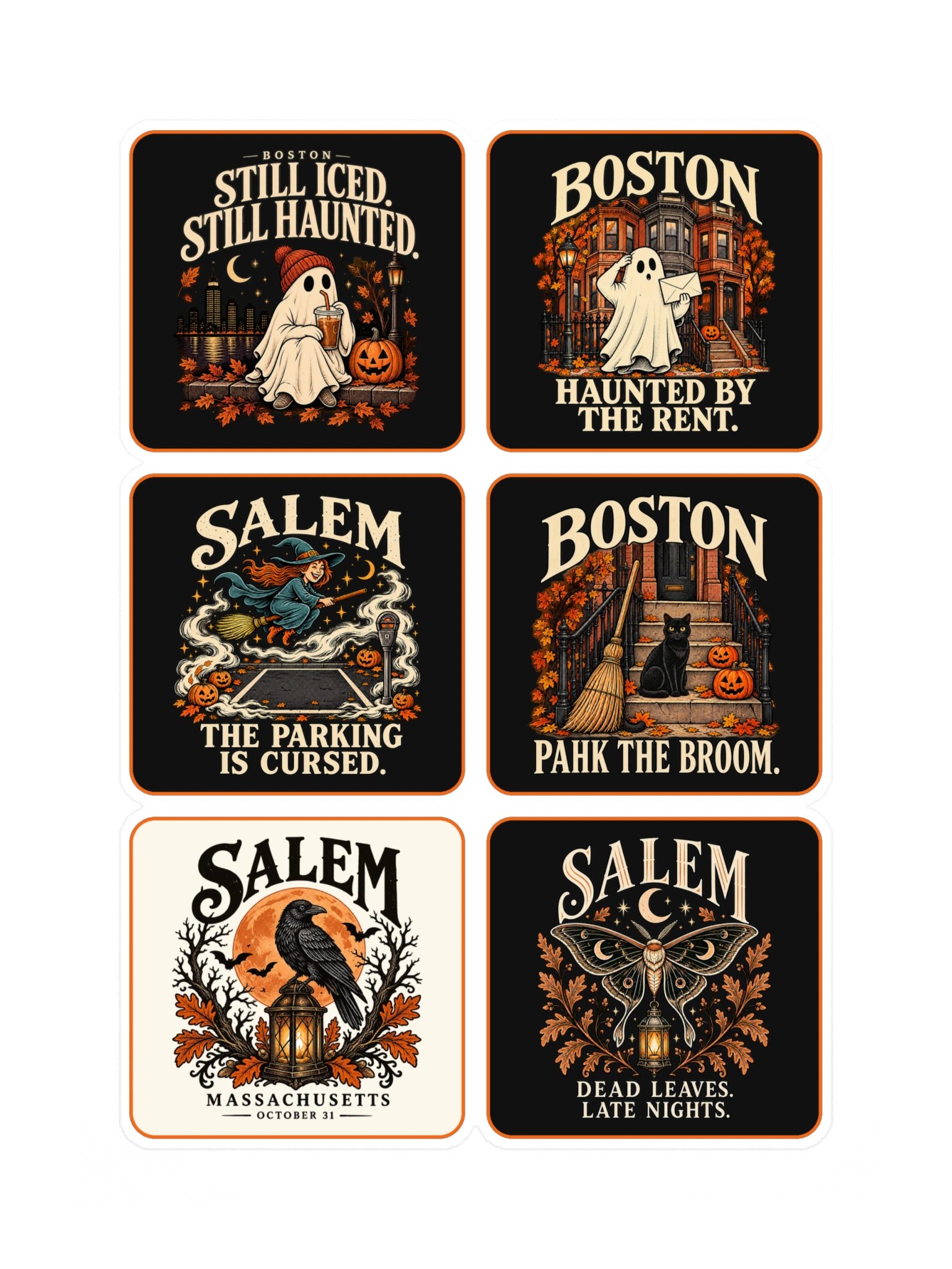 Boston & Salem Halloween Sticker Sheet product image (3)