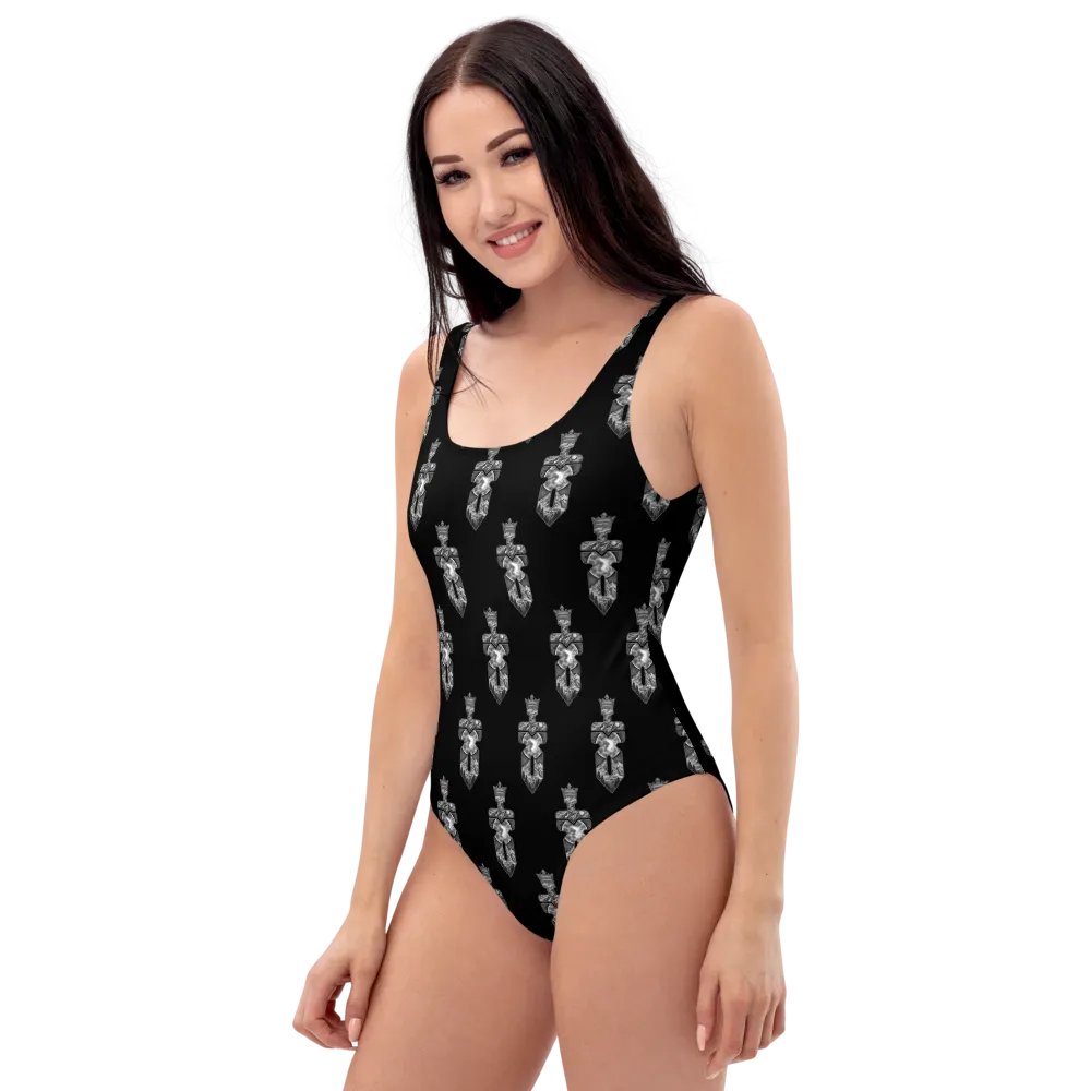 Black and White Logo One Piece Swimsuit - POA product image (4)