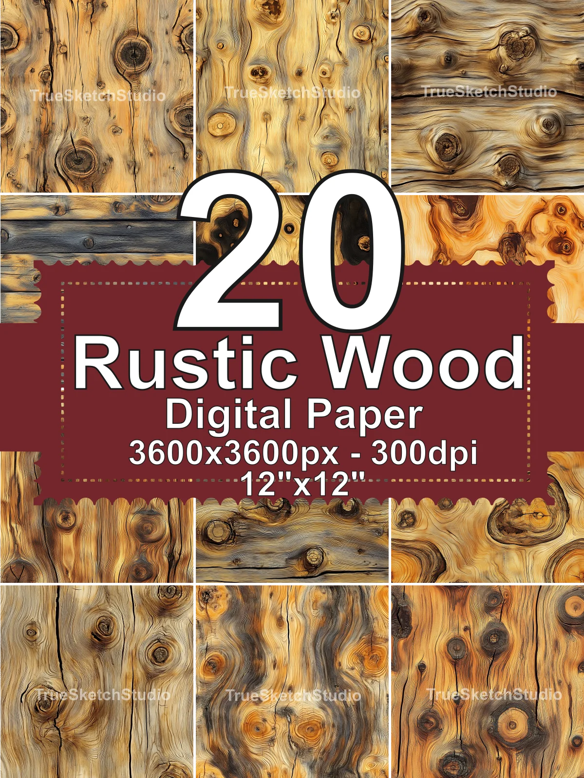 Rustic Wood Texture Digital Paper product image (1)