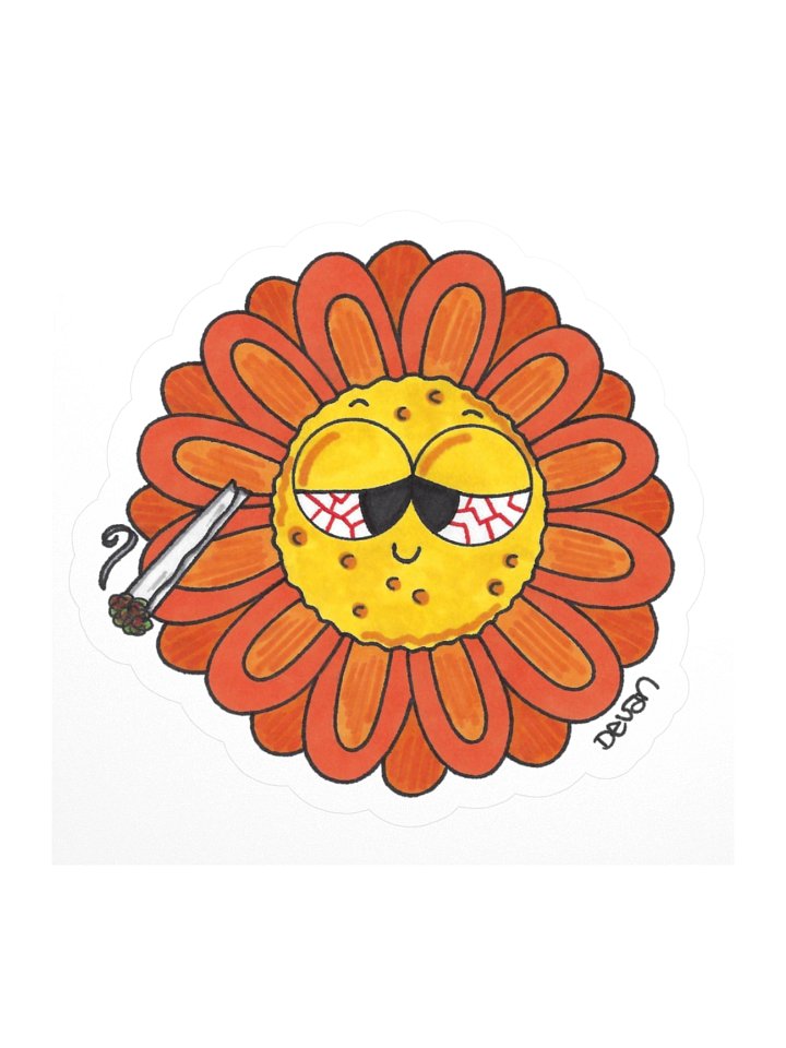 Orange Stoner Flower Sticker product image (1)