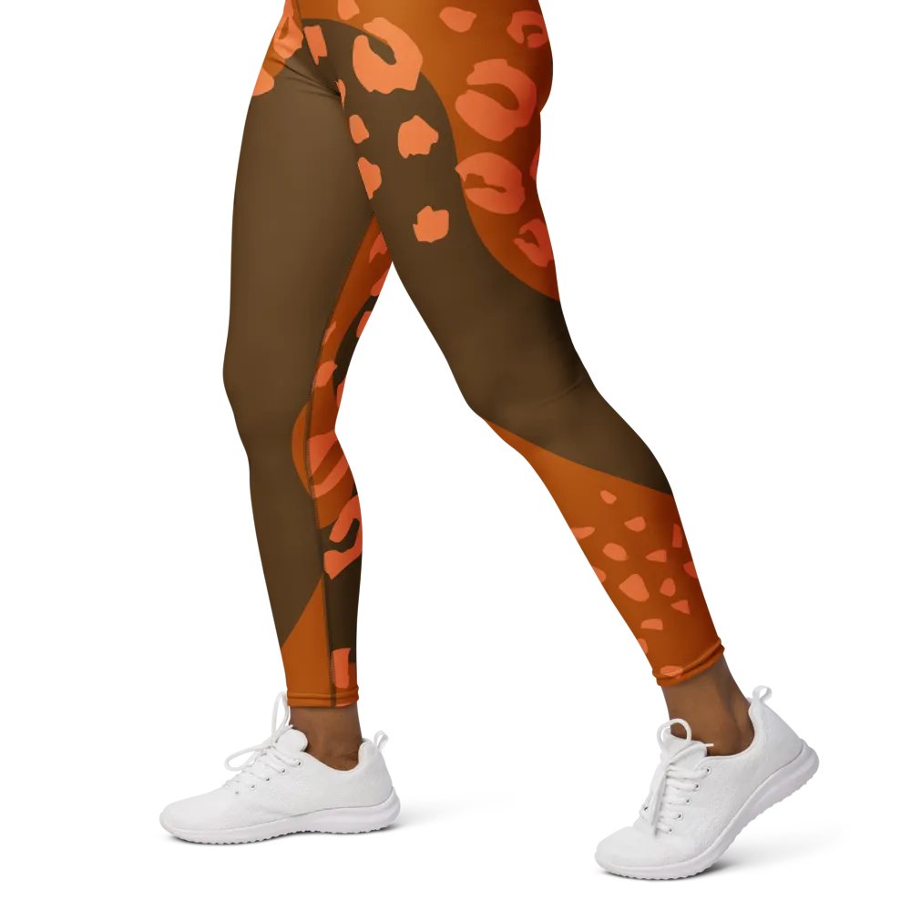 Orange Animal Print Yoga Leggings product image (5)