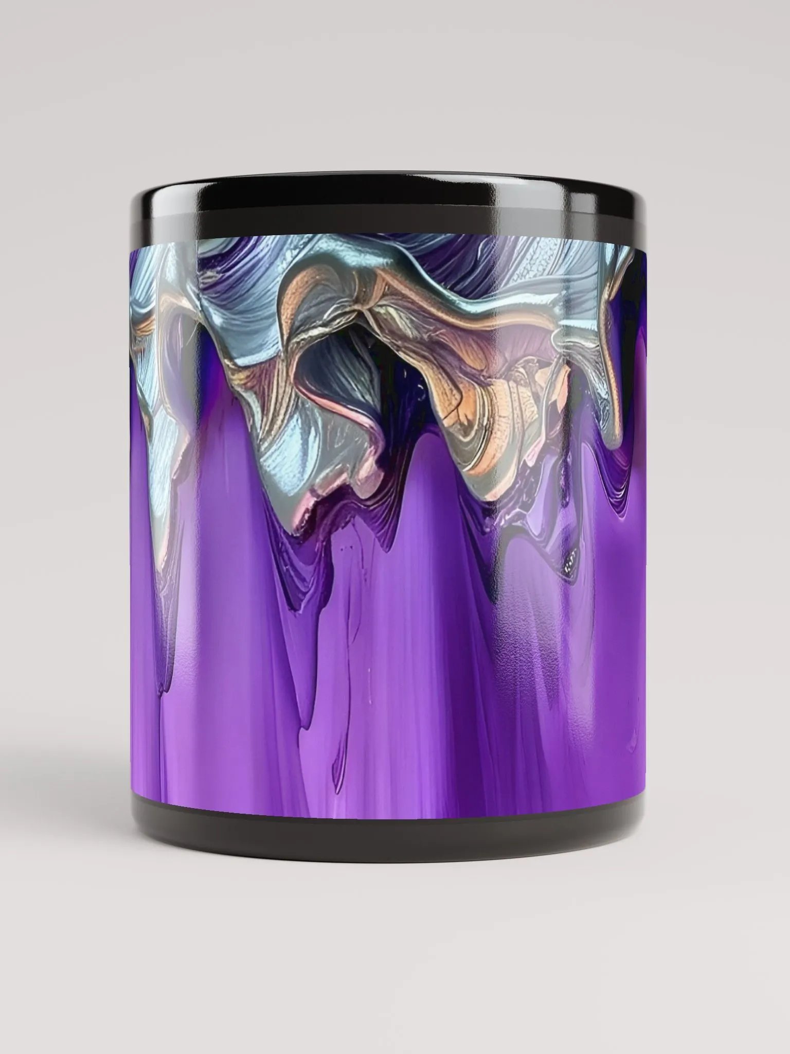 Purple & Melted Metallic Painted Black Glossy Mug product image (4)