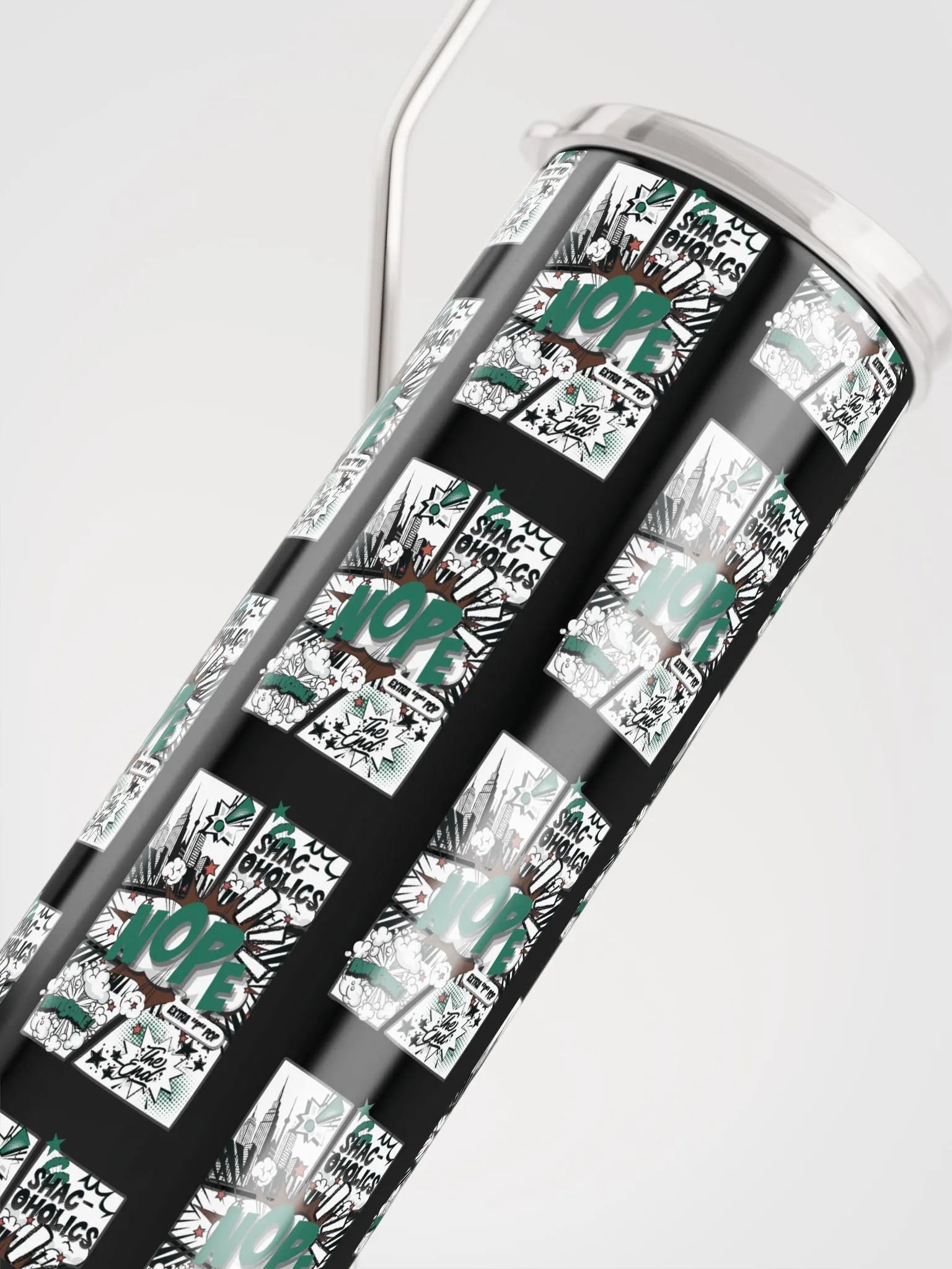 Shac-oholics Comic Blast Tumbler - Dark Green 