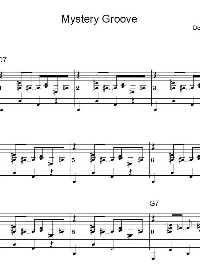 Mystery Groove - Blues piano - Piano sheet music product image (1)