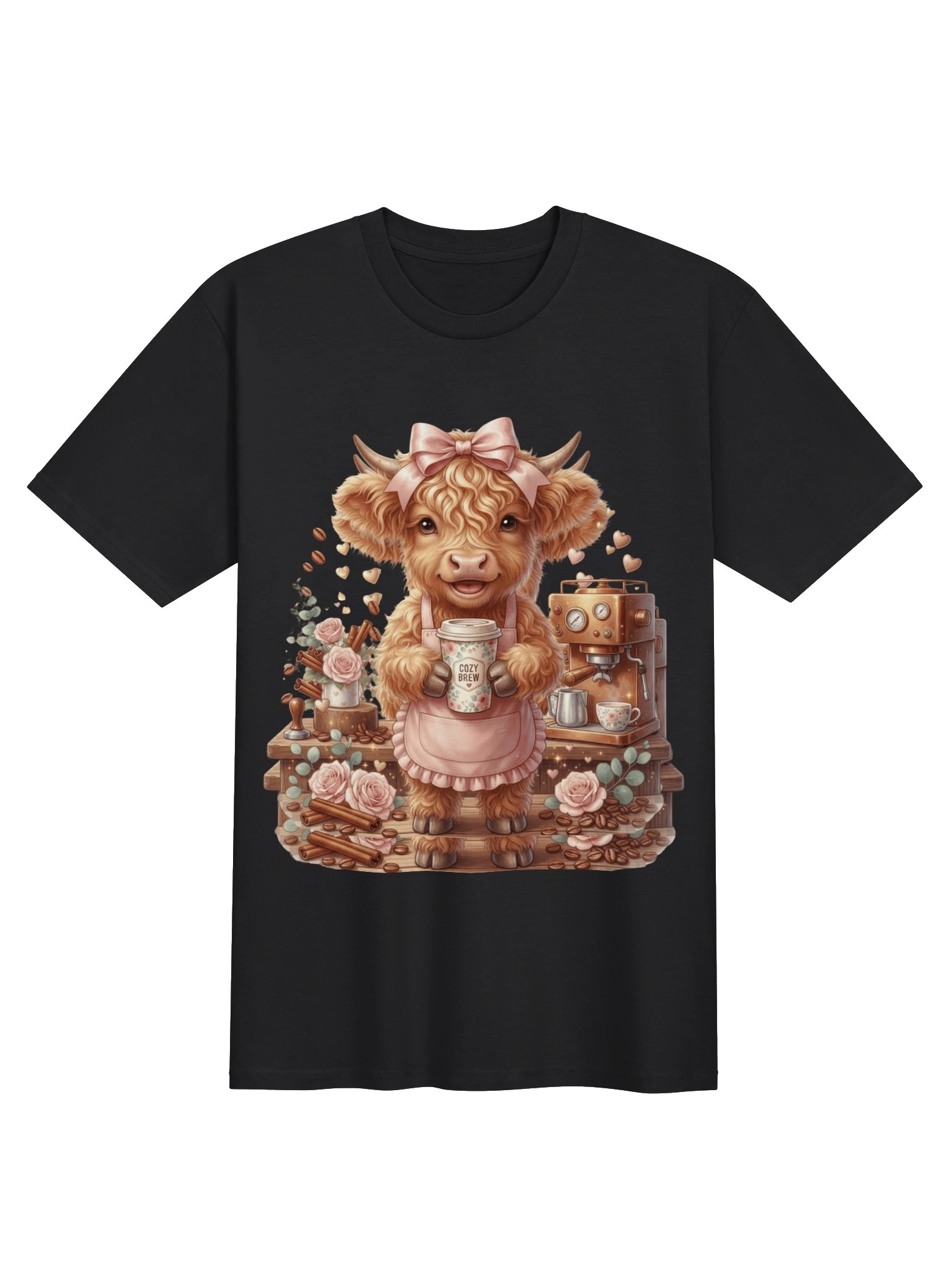 Cute Highland Cow Coffee Lover T-Shirt product image (8)