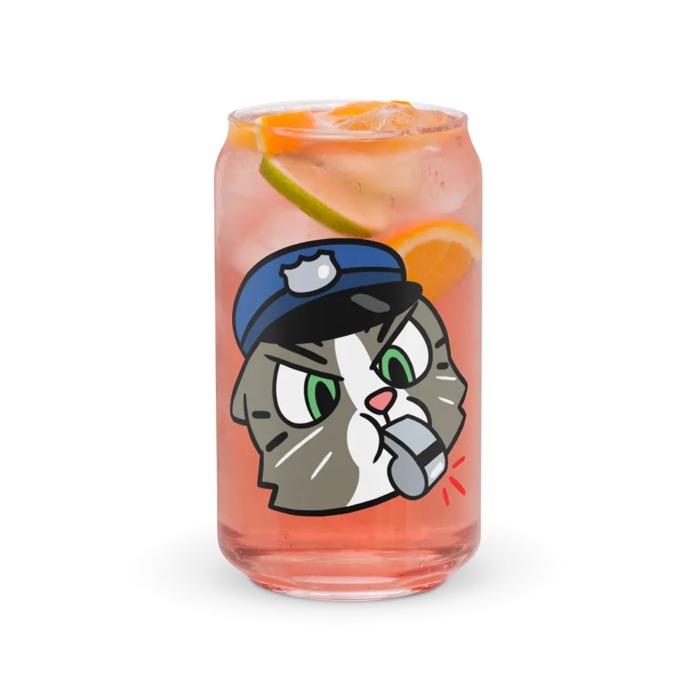 Officer Kitty Cat Can-Shaped Glass product image (37)