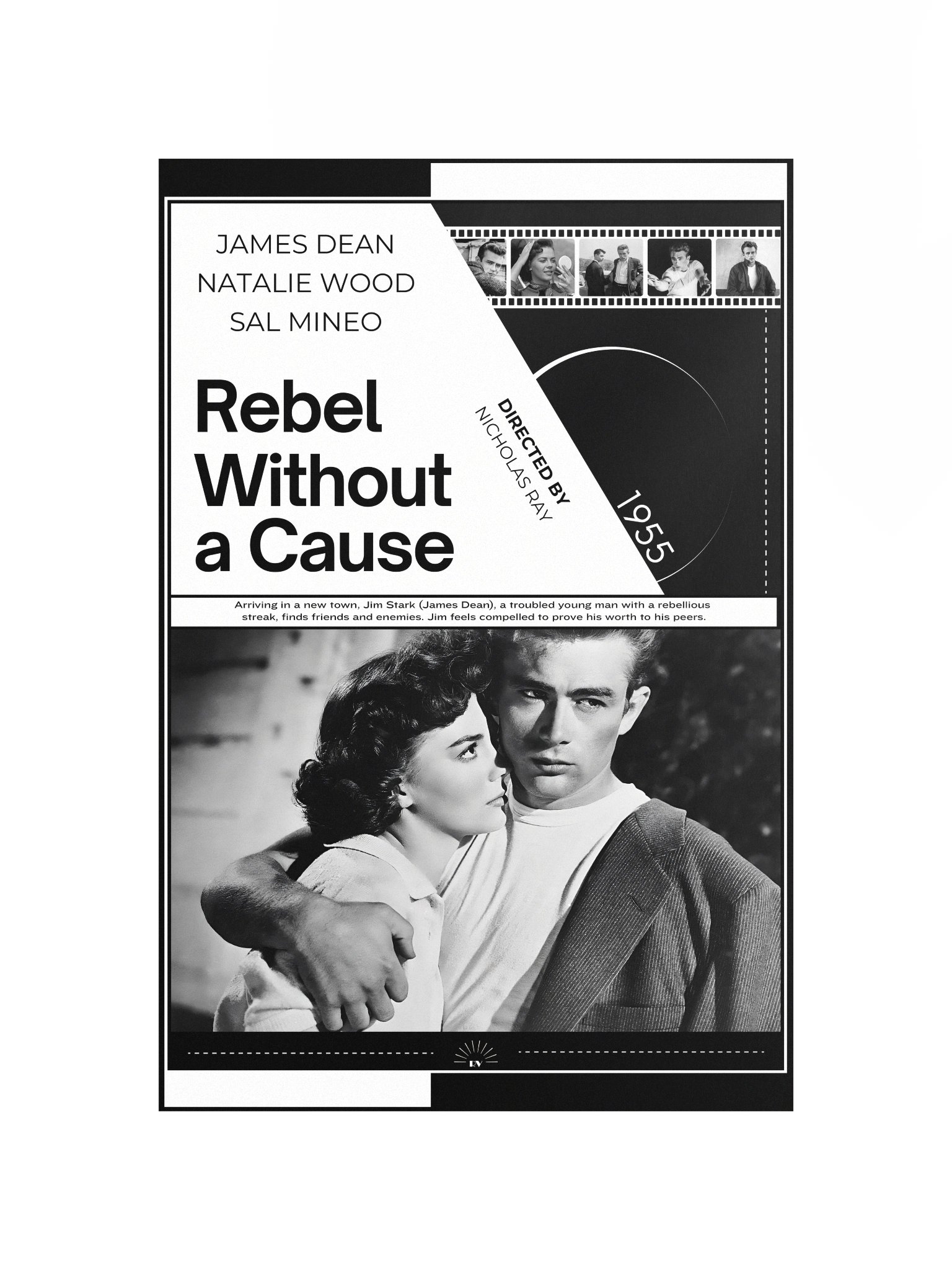Rebel Without a Cause with James Dean and Natalie Wood 1955 | Movie Poster | 12x18 Wall Art product image (4)