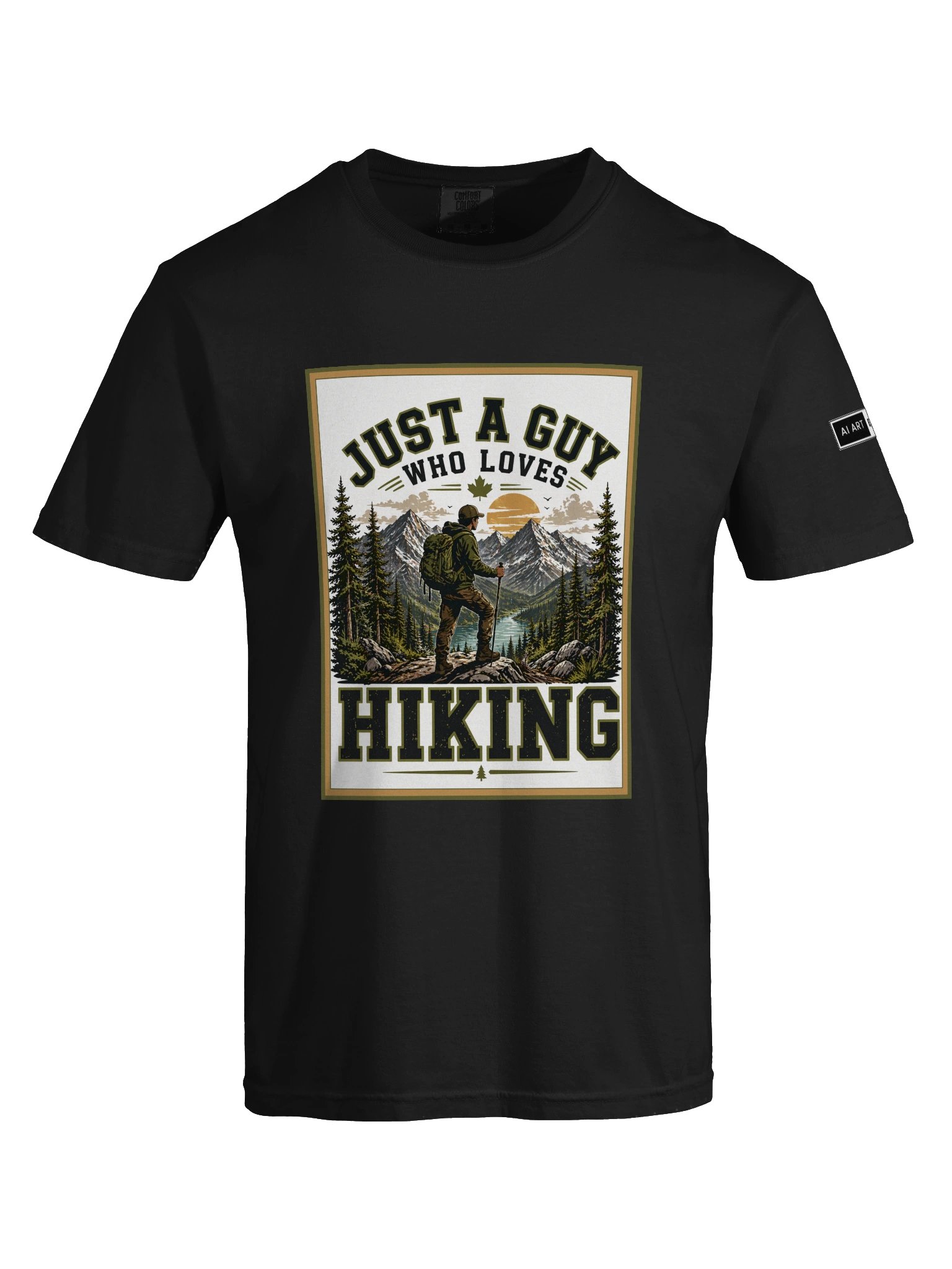 "JUST A GUY WHO LOVES HIKING" 100% cotton T-shirt product image (7)
