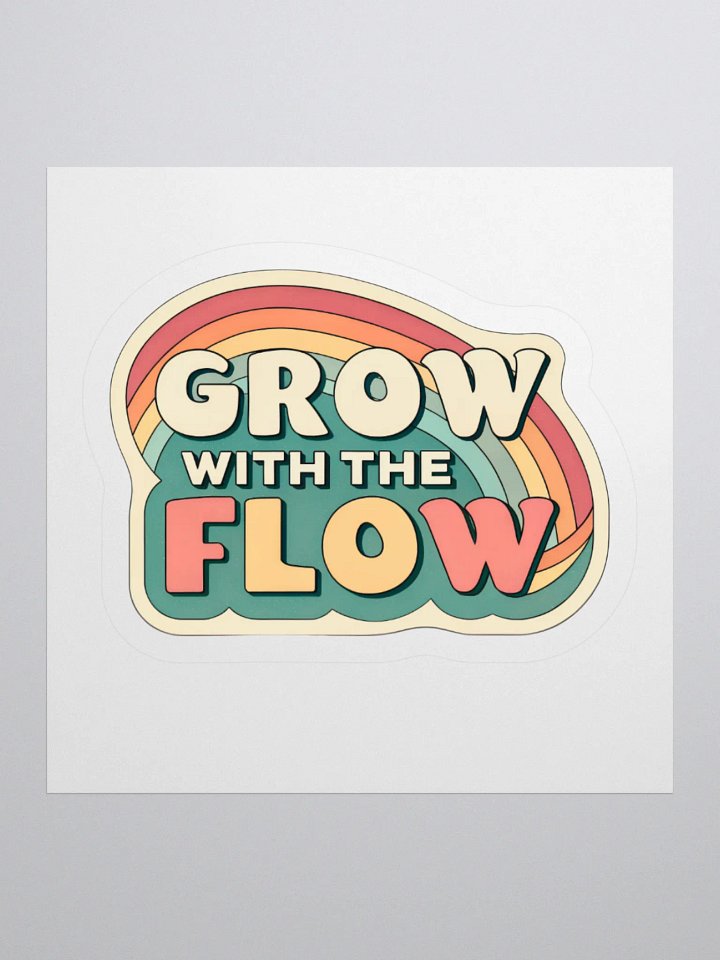 Retro Rainbow 'Grow with the Flow' Sticker product image (1)