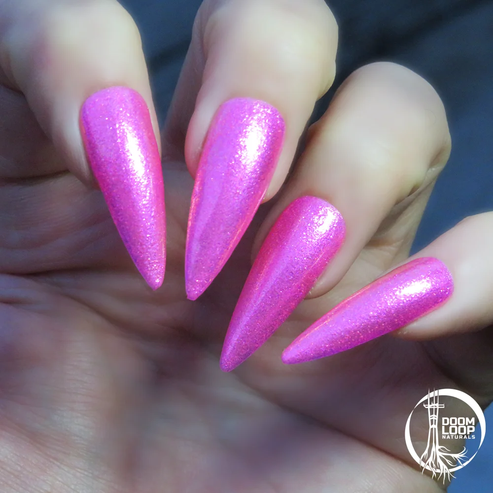 CATASTROPHE - Sparkly Metallic Fuchsia with Tangerine Glow Nail Polish product image (4)