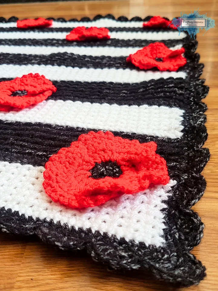 Poppy Flower Baby Blanket Afghan Crochet Pattern product image (2)