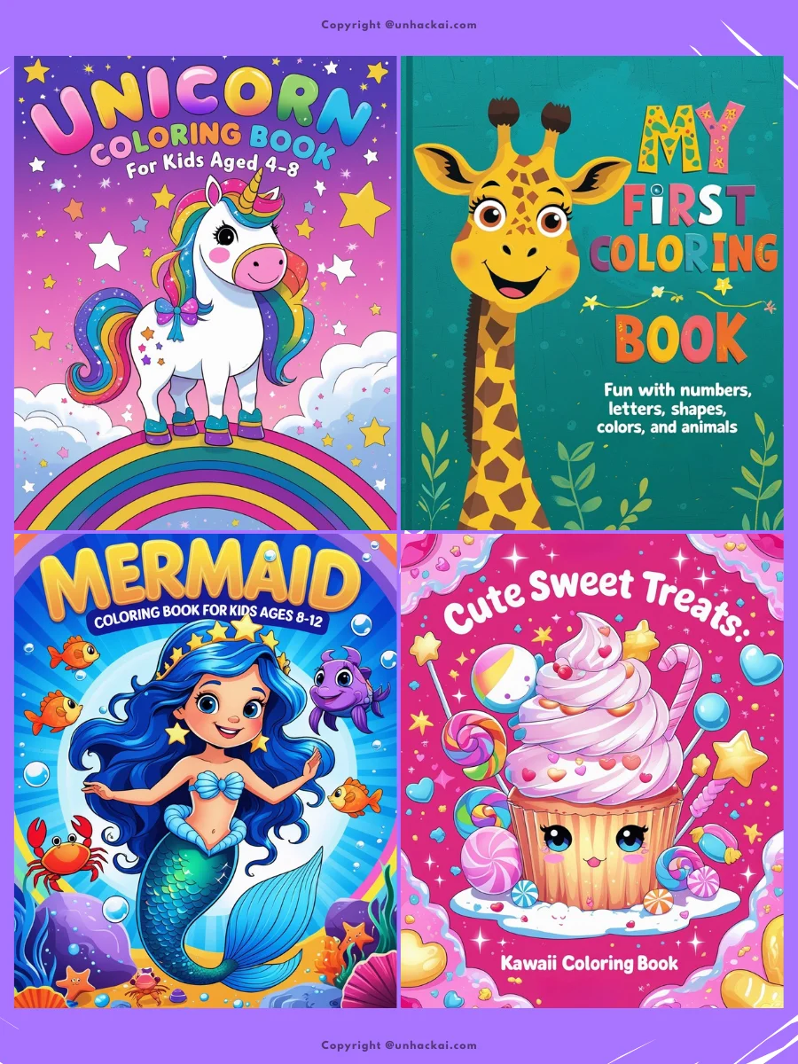 15 Leonardo AI Kids Coloring Pages and Book Cover Prompts product image (3)