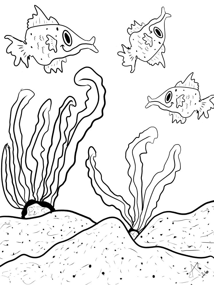 TSStechangel's World - Fish Frens Coloring Page product image (1)