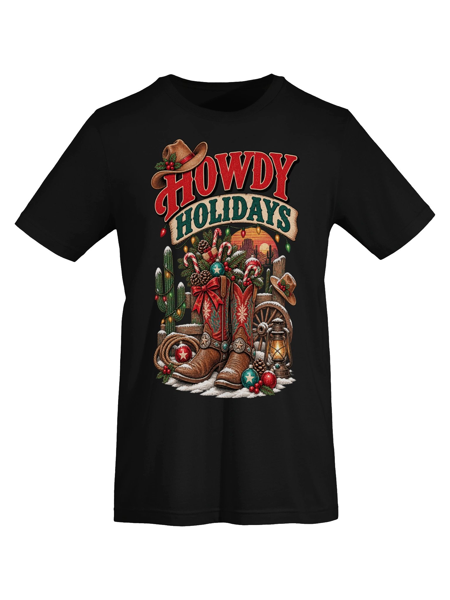 Howdy Holidays Western Christmas Shirt | Cowboy Christmas Graphic Tee product image (52)