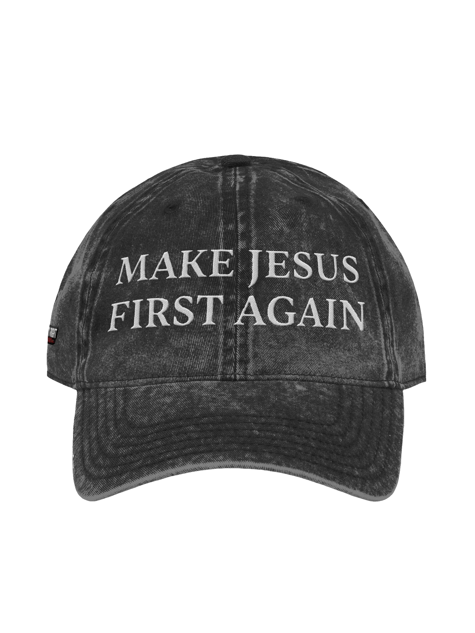 Make Jesus First Again Stressed Hat product image (1)