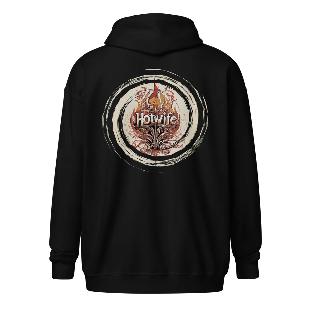 Hotwife Fire back print zipper hoodie cosmic swirl product image (1)