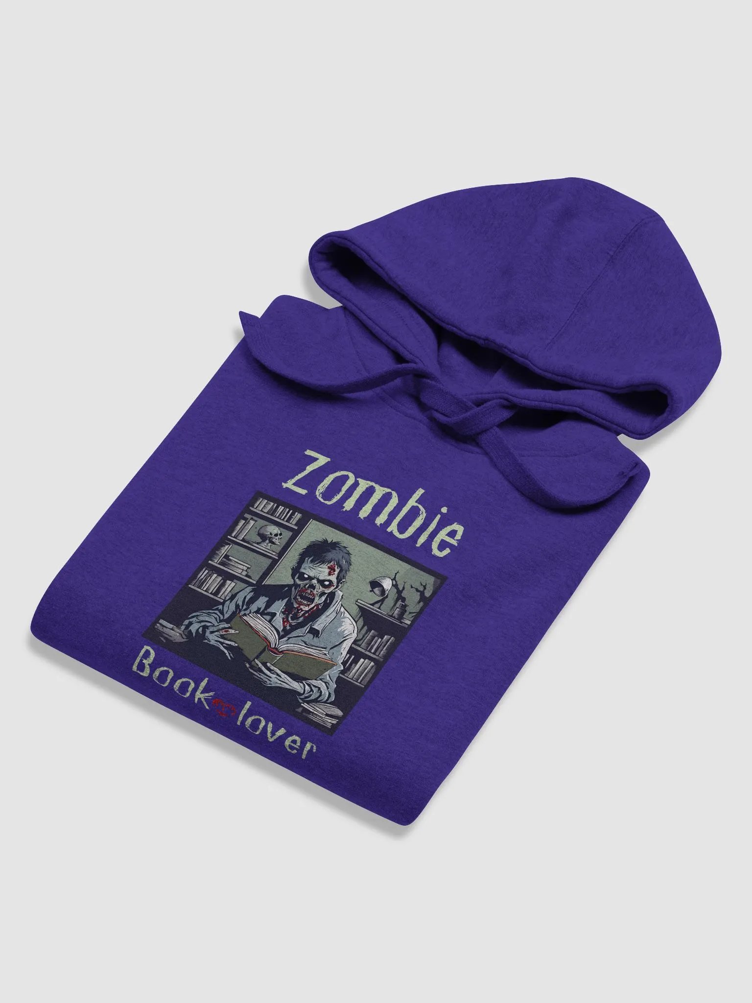 Zombie Book Lover Man - Purple Unisex Hoodie product image (6)
