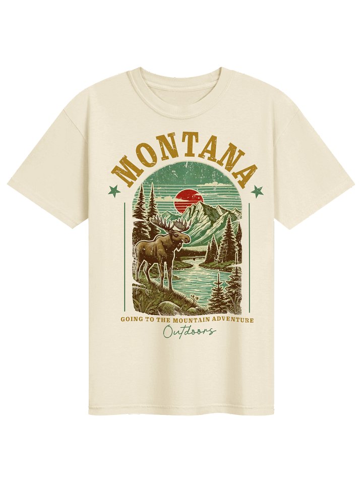 Montana Vintage Outdoors T-Shirt Retro Moose Mountain Graphic Tee product image (28)