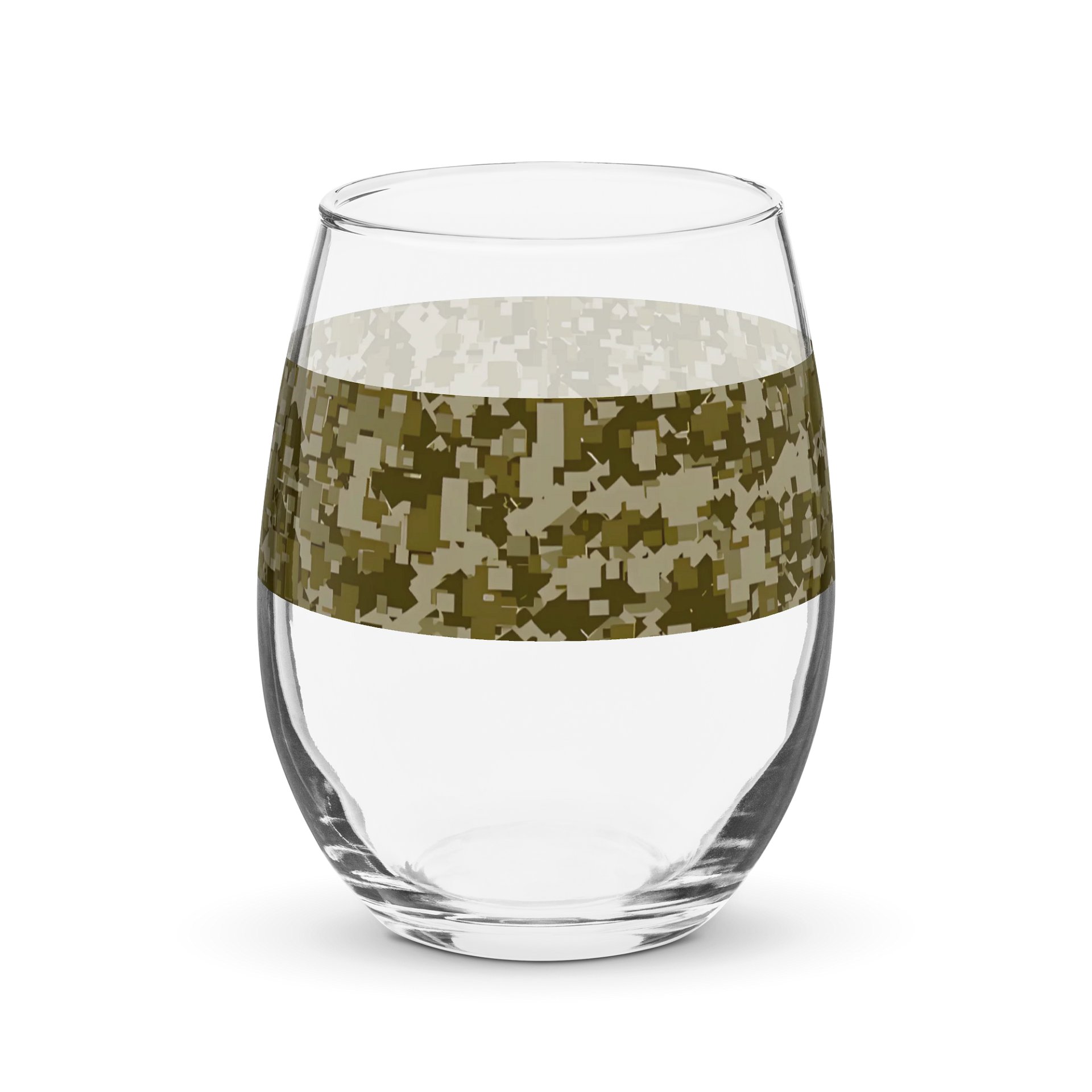 Pixelated Camo Stemless Wine Glass product image (1)