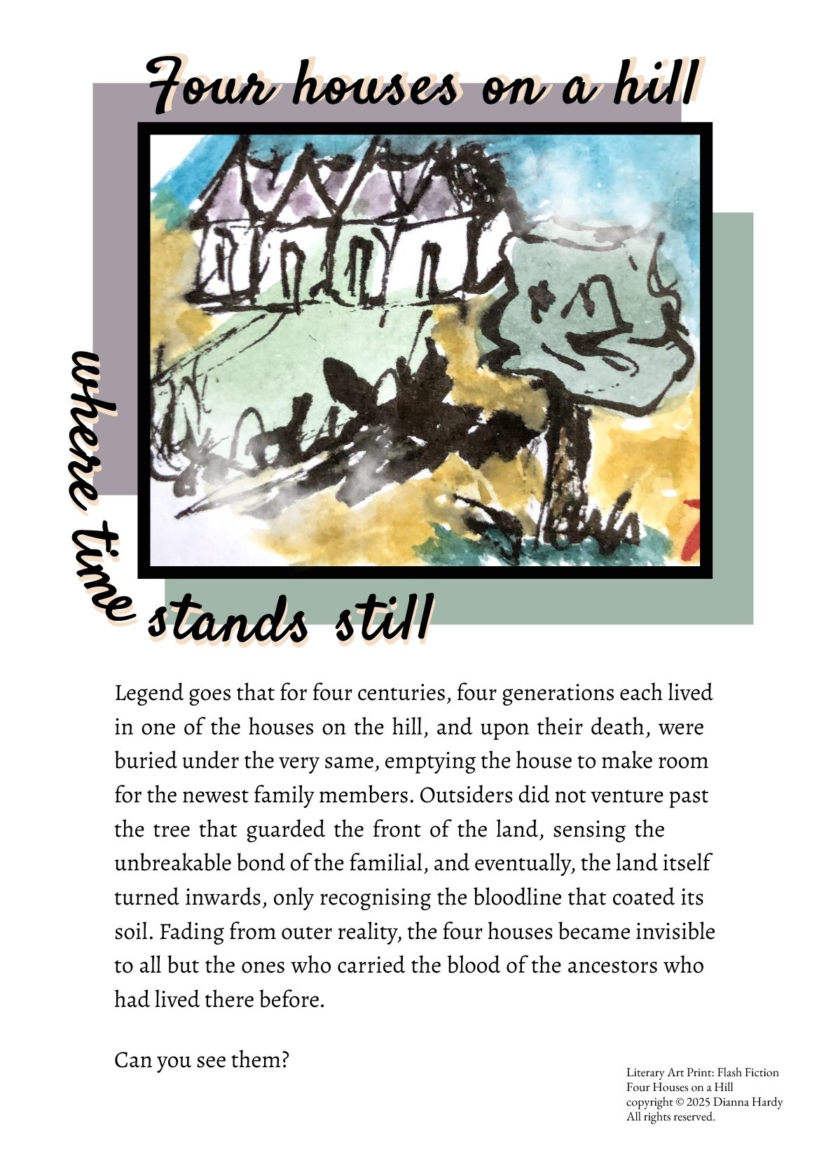 Four Houses on a Hill, Literary Art Print: Flash Fiction product image (25)