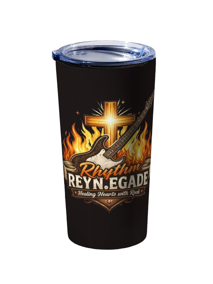 Flaming Guitar Rhythm Stainless Steel Tumbler product image (2)