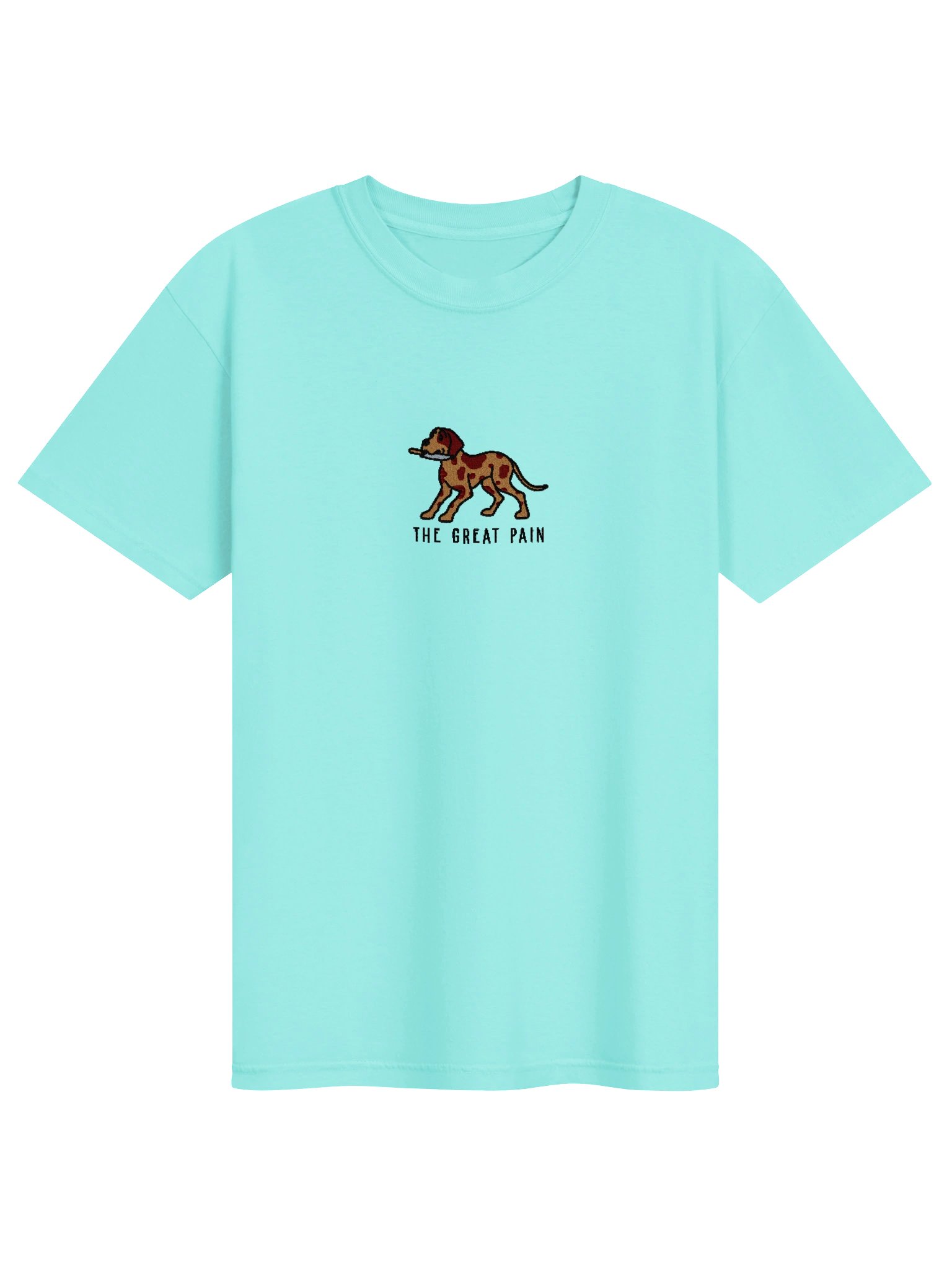 The Great Pain Funny Chibi-Style Embroidered T-Shirt for Great Dane(Chocolate Merle) Owners product image (91)