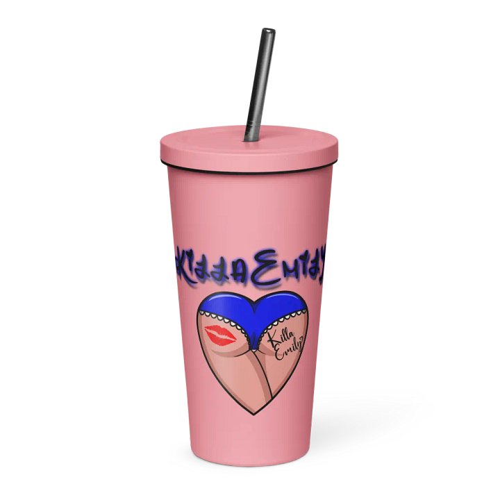 KILLA EMMY BLUE LOGO INSULATED TUMBLER WITH STRAW product image (1)