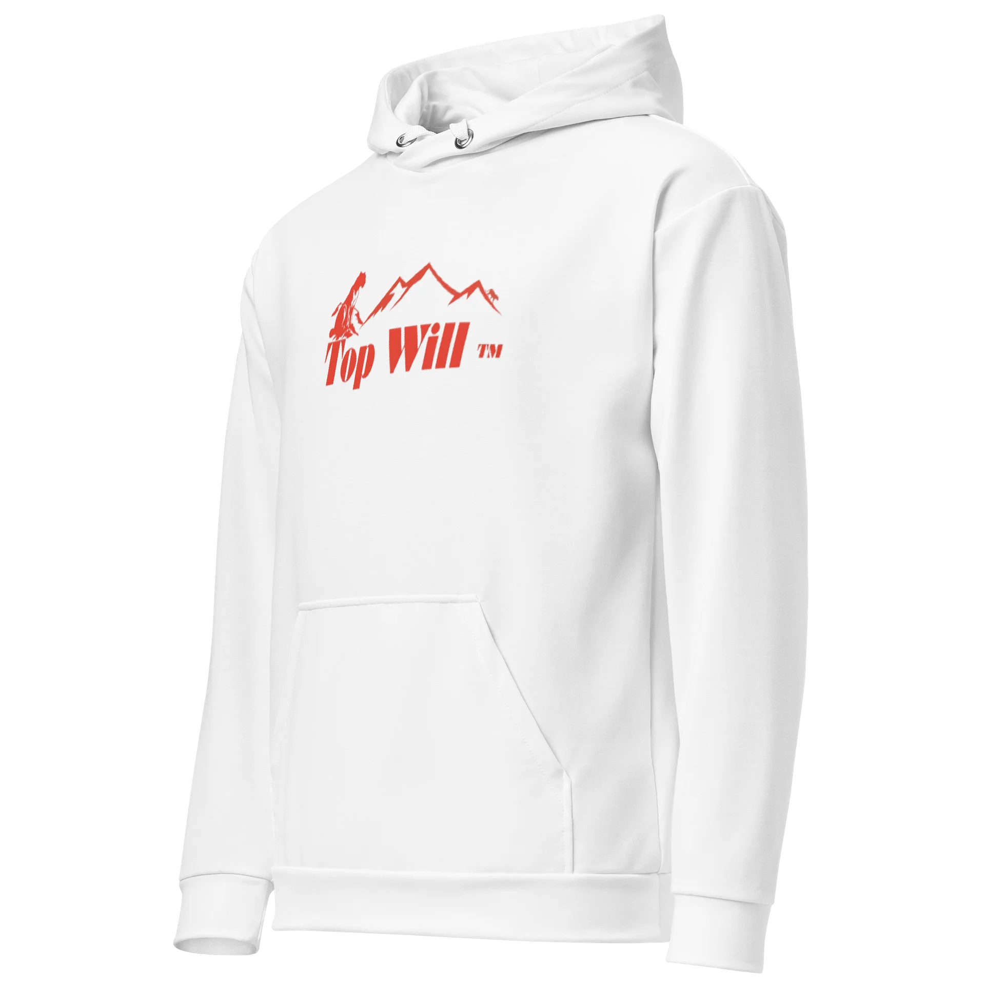 Top Will ™ Unisex White & Red Cotton Hoodie product image (3)
