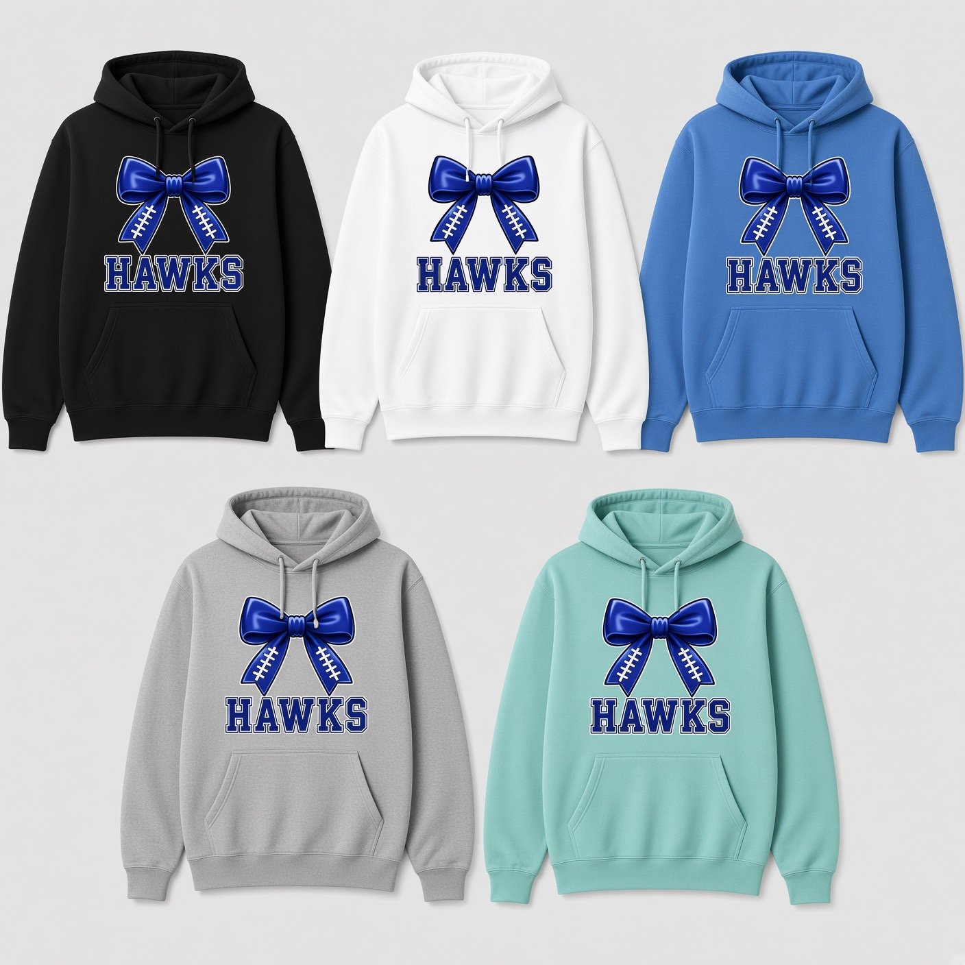 Football Bow Comfort Colors Hoodie product image (2)