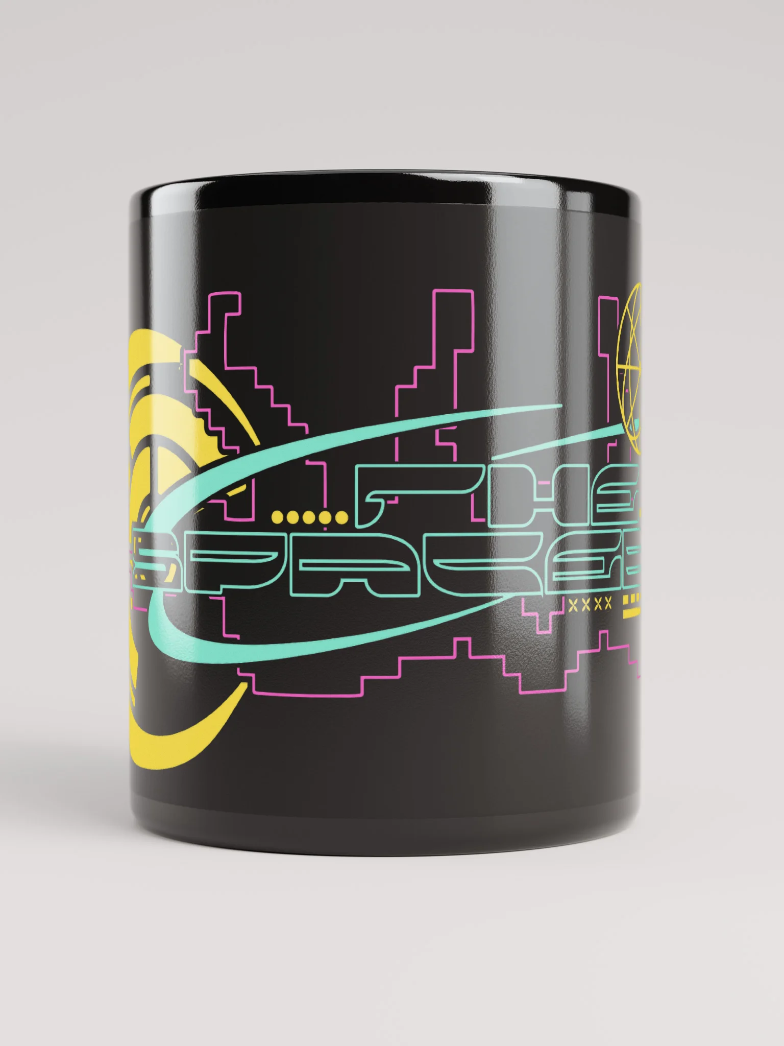 Cyberpunk inspired The SpaceBar sign mug black product image (5)