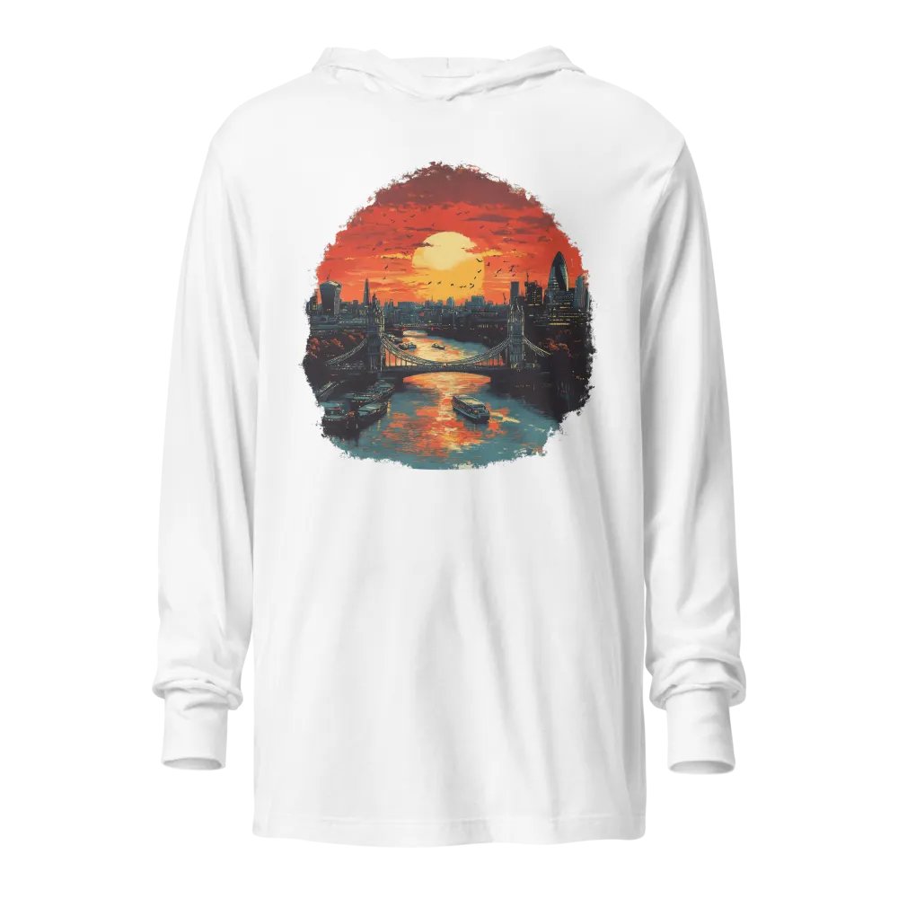 London Sunset Unisex Hooded Tee – Tower Bridge & City Lights product image (6)