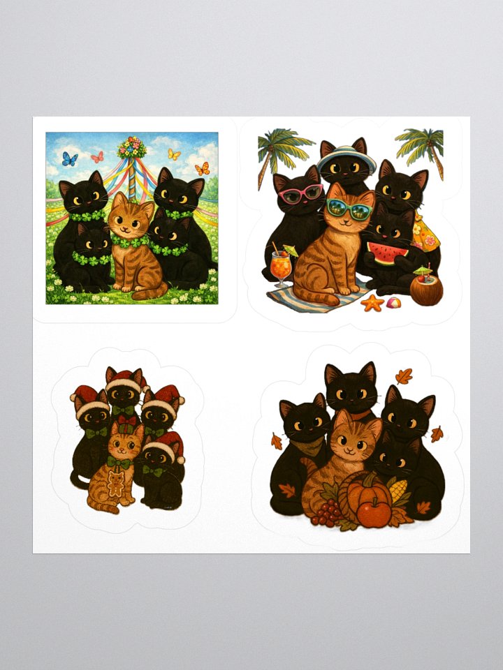 Cat brigade seasons Kiss Cut Stickers product image (1)