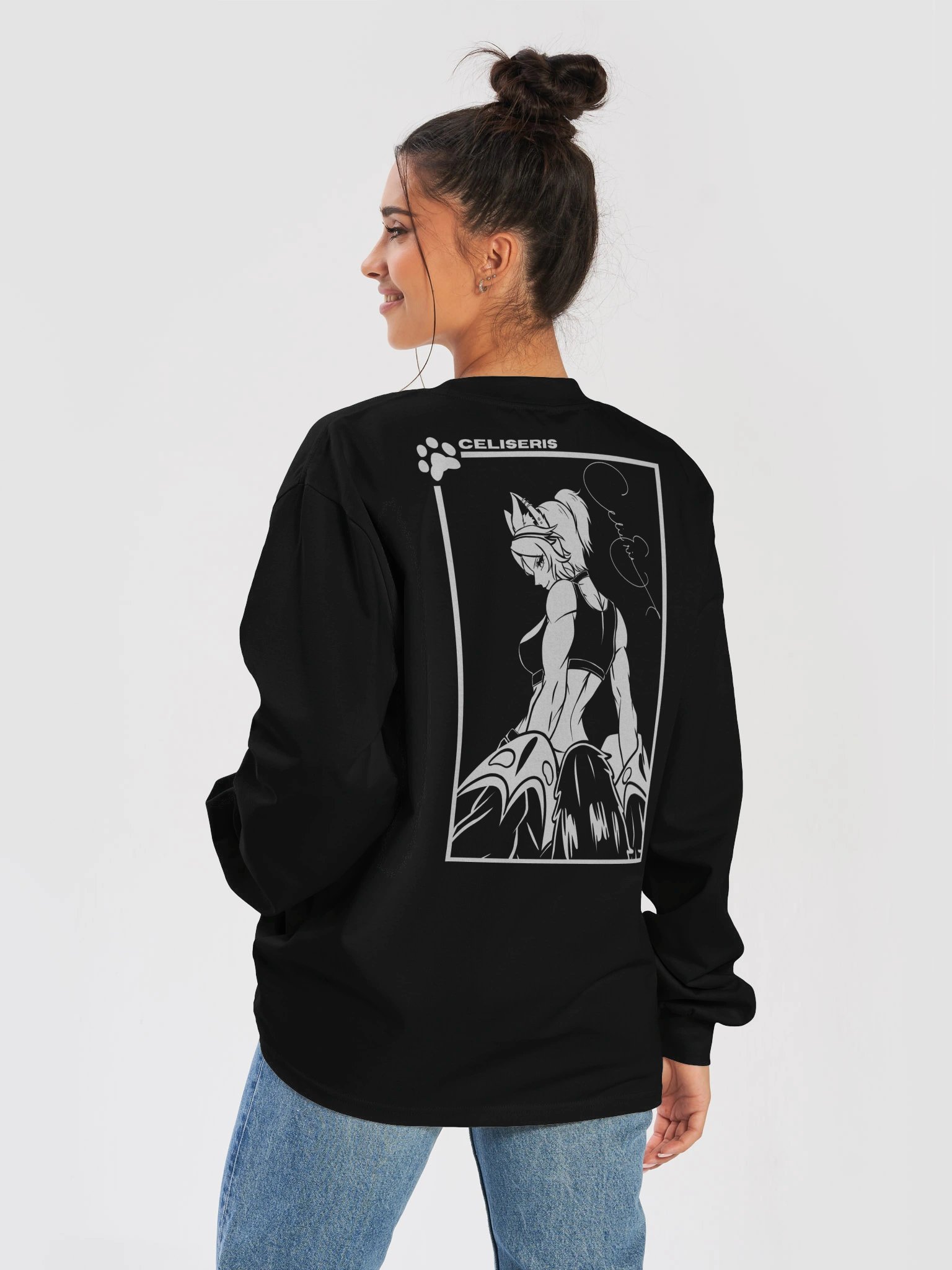 B&W Graphic Pullover (Black) product image (8)