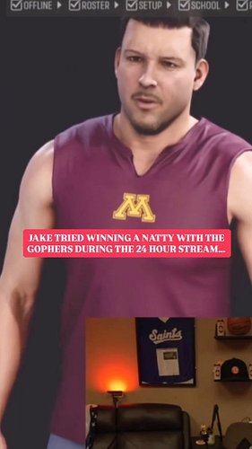 @jakebringgold started a dynasty with the Gophers during the 24 hour stream and it didn’t go as planned…

#gophers #minnesota