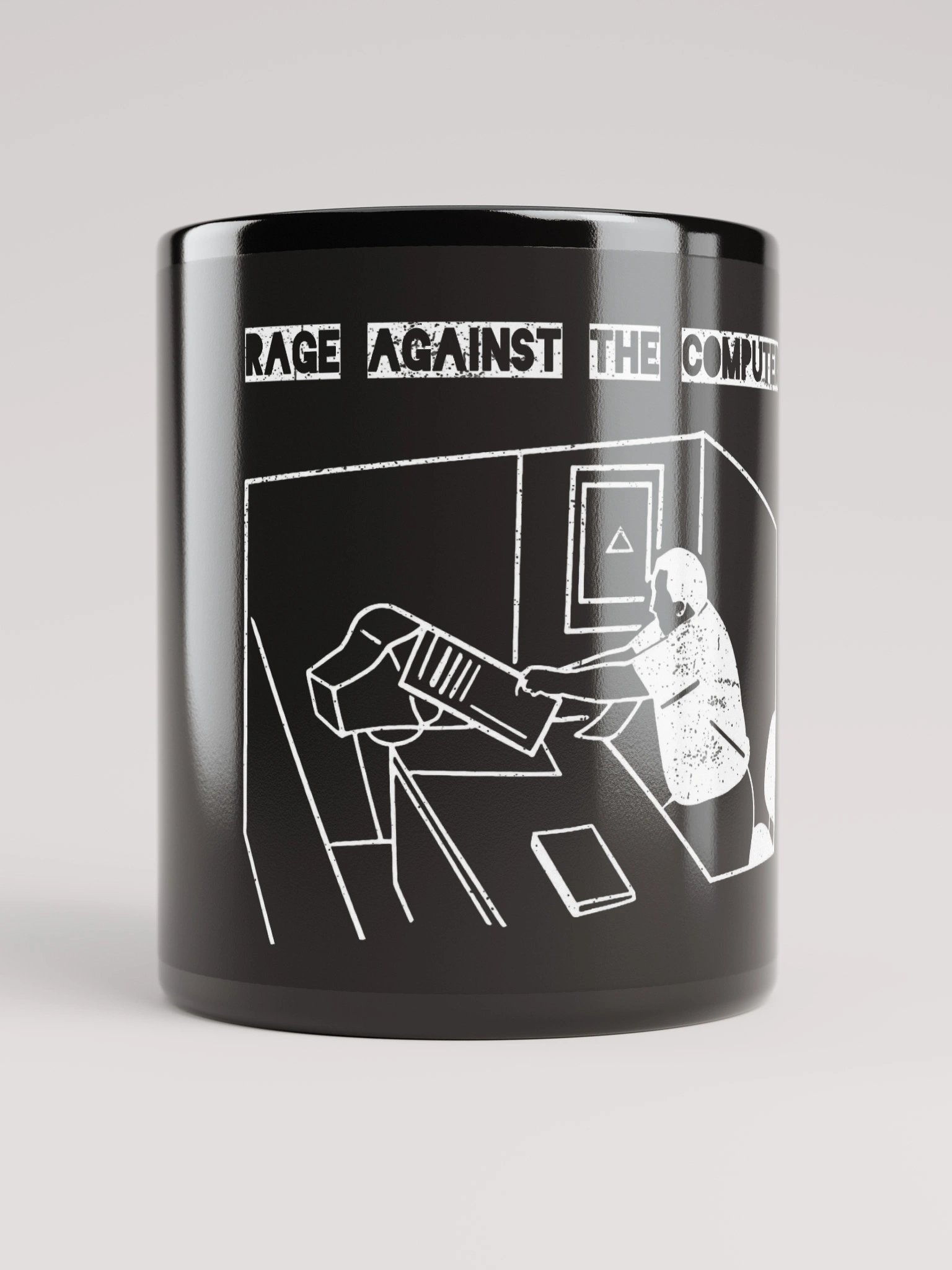 Rage Against the Computer mug – Office Meltdown Meme product image (5)