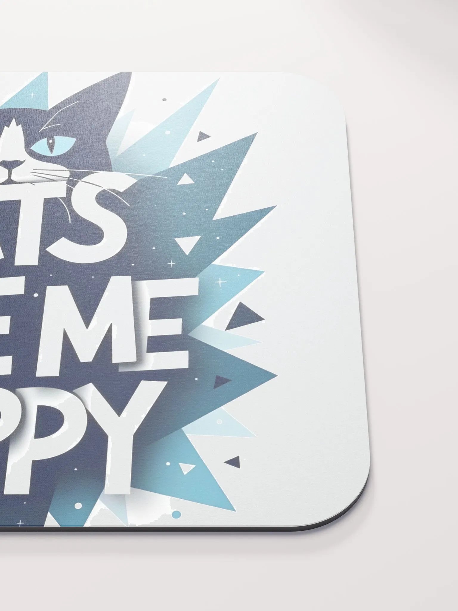 Geometric Cat Happiness Mouse Pad product image (6)