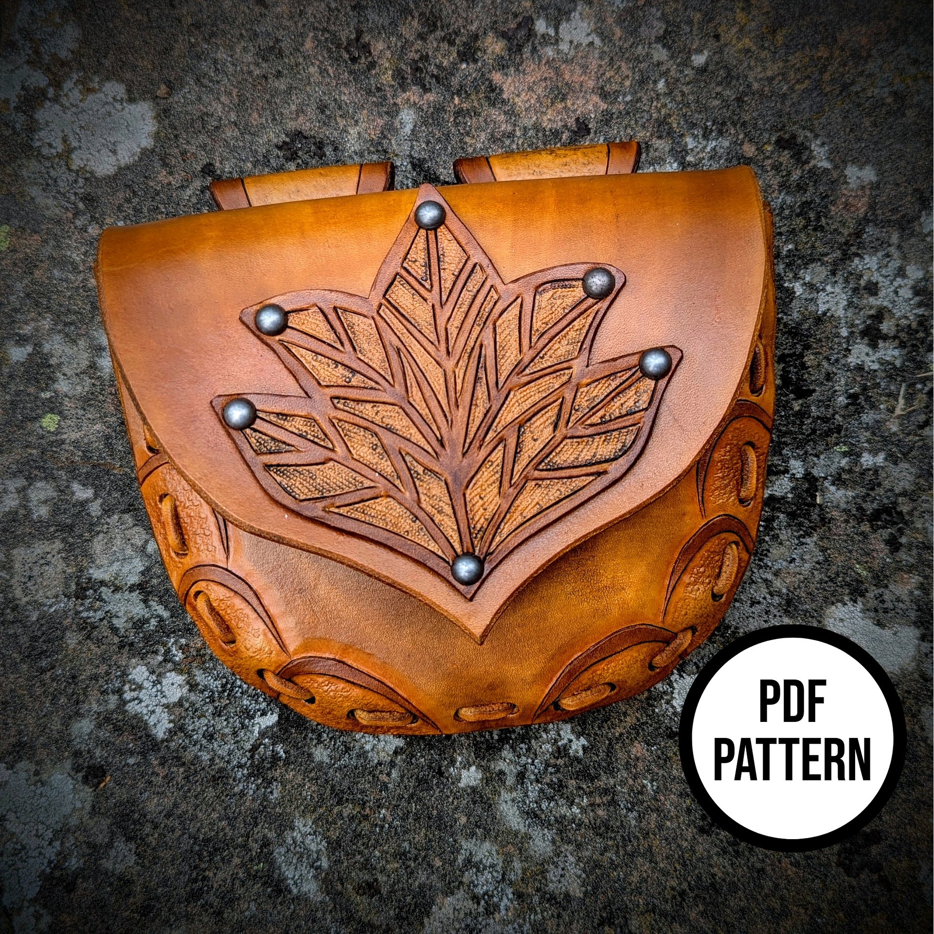 Leather Belt Pouch - PDF Pattern for Leatherwork product image (4)