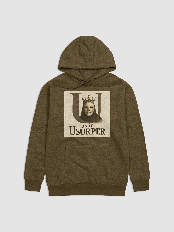 U as in usurper cotton unisex premium hoodie by dark alphabet product image (1)