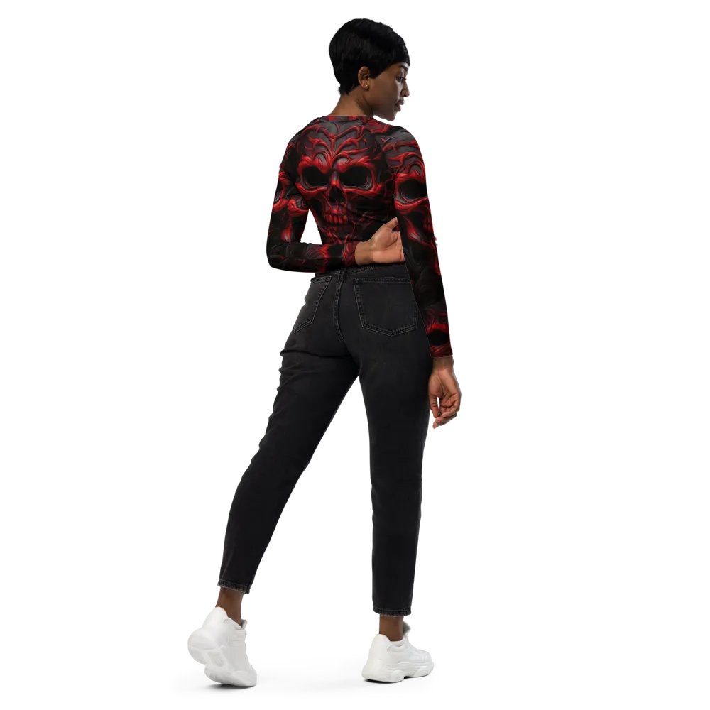 Eternal Red Skulls Recycled Crop Top product image (9)