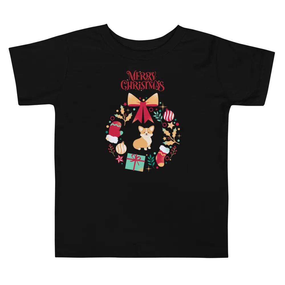 Merry Christmas Corgi Festive Toddler T-Shirt product image (2)