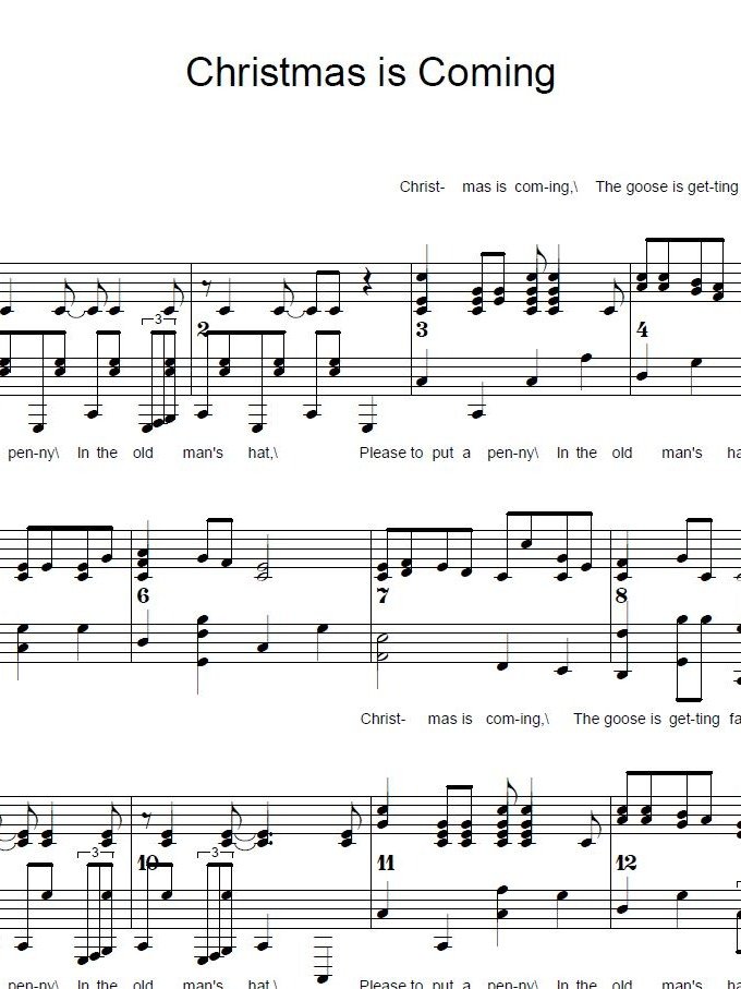 Christmas is Coming - Christmas - Piano sheet music product image (1)